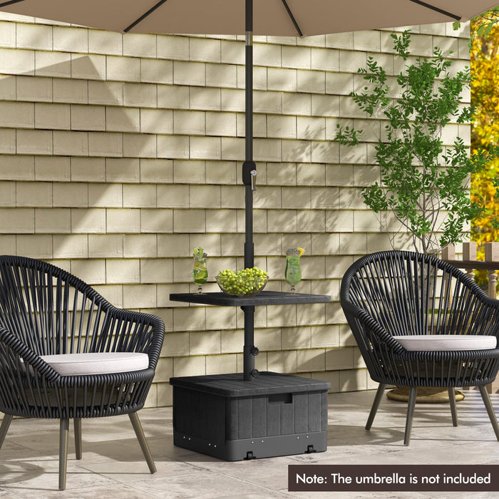 3-in-1 Patio Umbrella Base with Adjustable Tray and Weighted Bag-