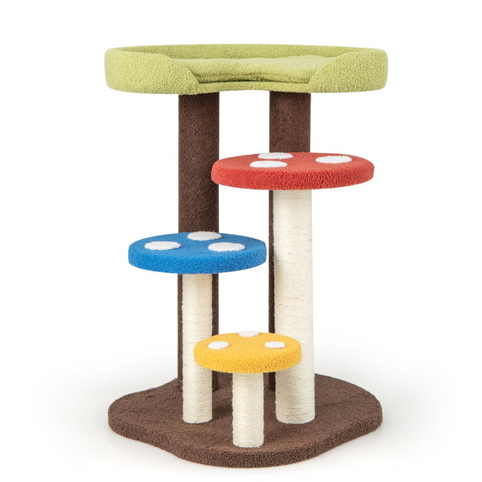 3-In-1 Cat Tree Model - Full-Wrapped Sisal Posts & Removable Mat and Platforms - Perfect for Scratching, Climbing and Lounging Cats