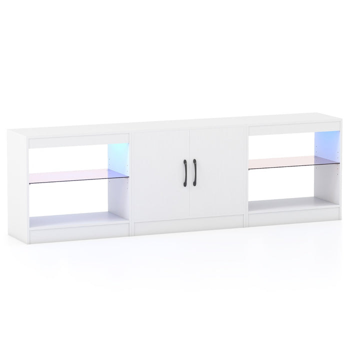 3-in-1 Entertainment Center with Adjustable Glass Shelves-