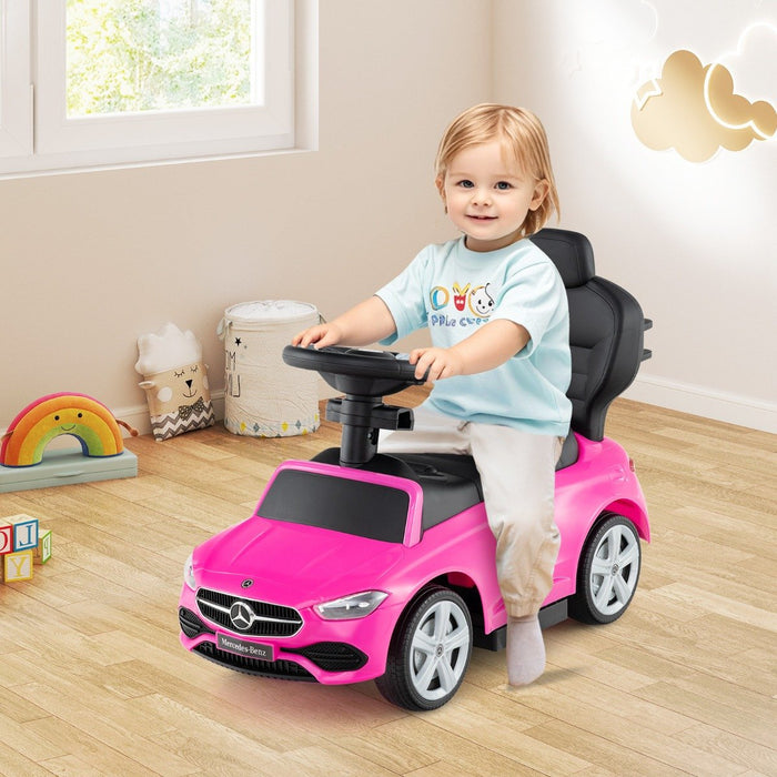 3-in-1 Ride on Push Car with Adjustable Canopy and Steering Push Bar-