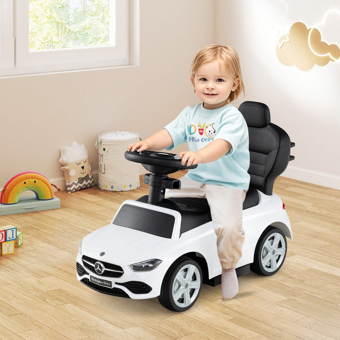 3-in-1 Ride on Push Car with Adjustable Canopy and Steering Push Bar-