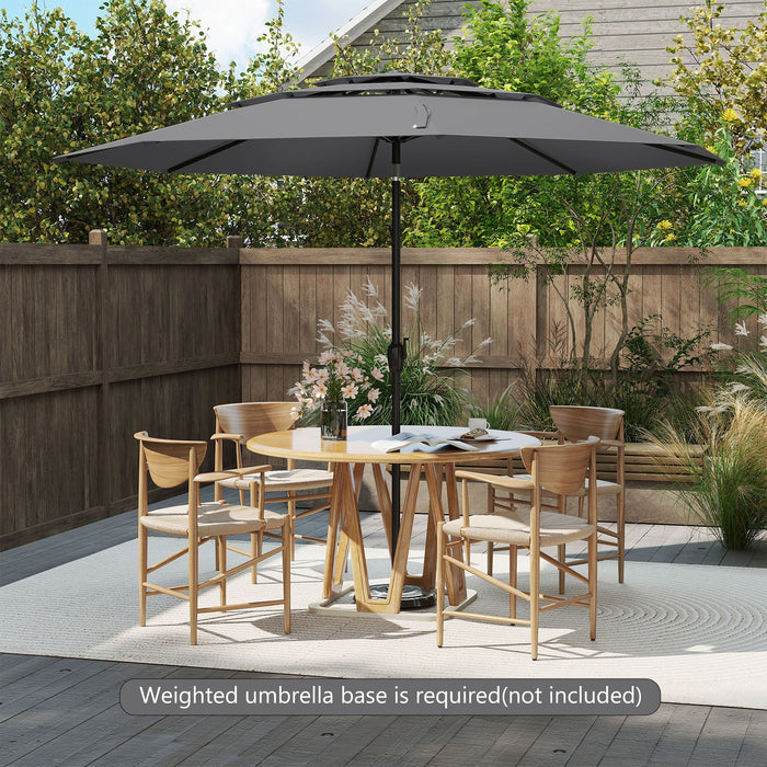 295 cm 3-tier Vented Patio Large Market Table Umbrella with Push Button Tilt-