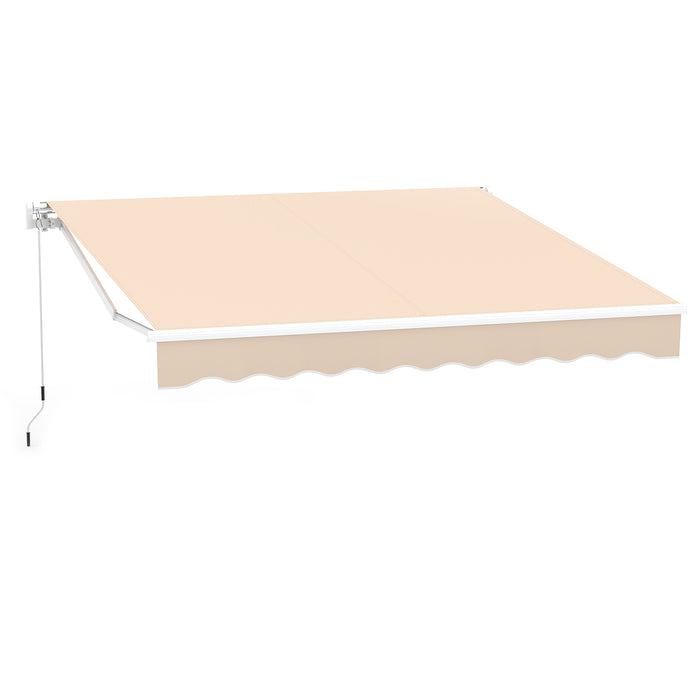 3 x 2.5 M Patio Retractable Awning with Manual Crank Handle and Adjustable Protection Shelter-