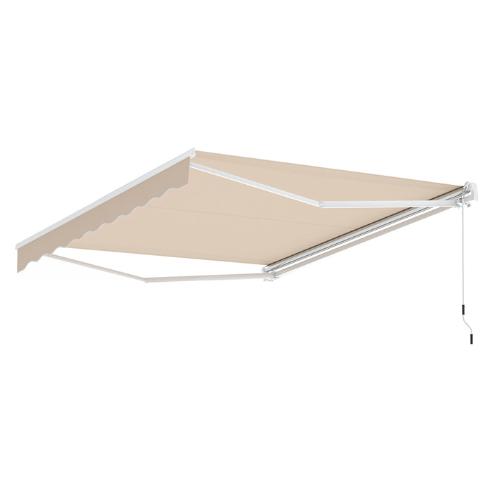 3 x 2.5 M Patio Retractable Awning with Manual Crank Handle and Adjustable Protection Shelter-