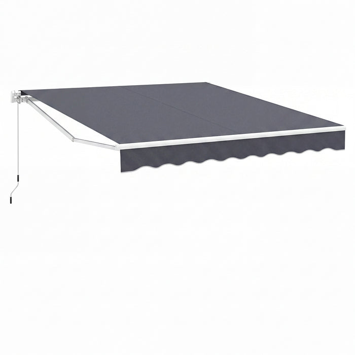 3 x 2.5 M Patio Retractable Awning with Manual Crank Handle and Adjustable Protection Shelter-