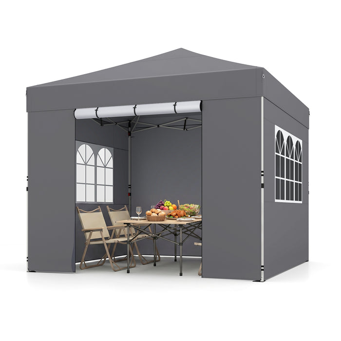 3 x 3 m Pop Up Canopy with 4 Sidewalls and Adjustable Height-
