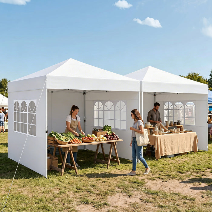 3 x 3 m Pop Up Canopy with 4 Sidewalls and Adjustable Height-