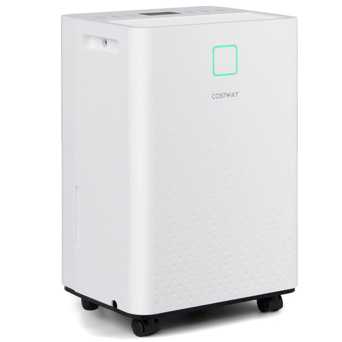 30㎡ Home Dehumidifier with 3 Modes 24H Timer Drain Hose and Smart Humidity Control-White