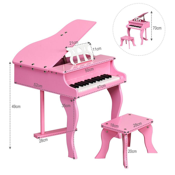 30-Key Kids Toy Mini Piano with Stool-