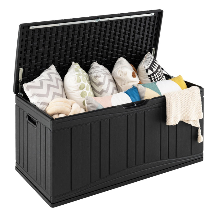300 L Patio HDPE Storage Container with Gas Struts and Lockable Lid-