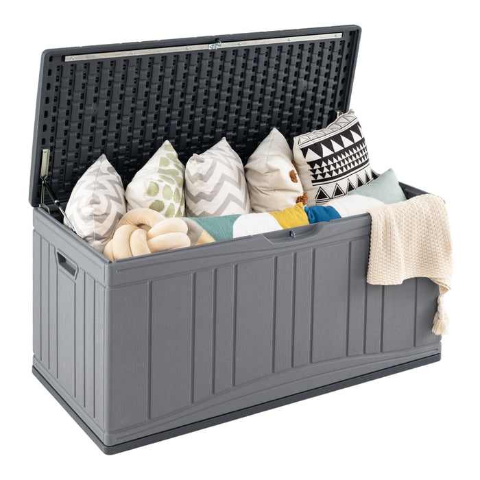300 L Patio HDPE Storage Container with Gas Struts and Lockable Lid-