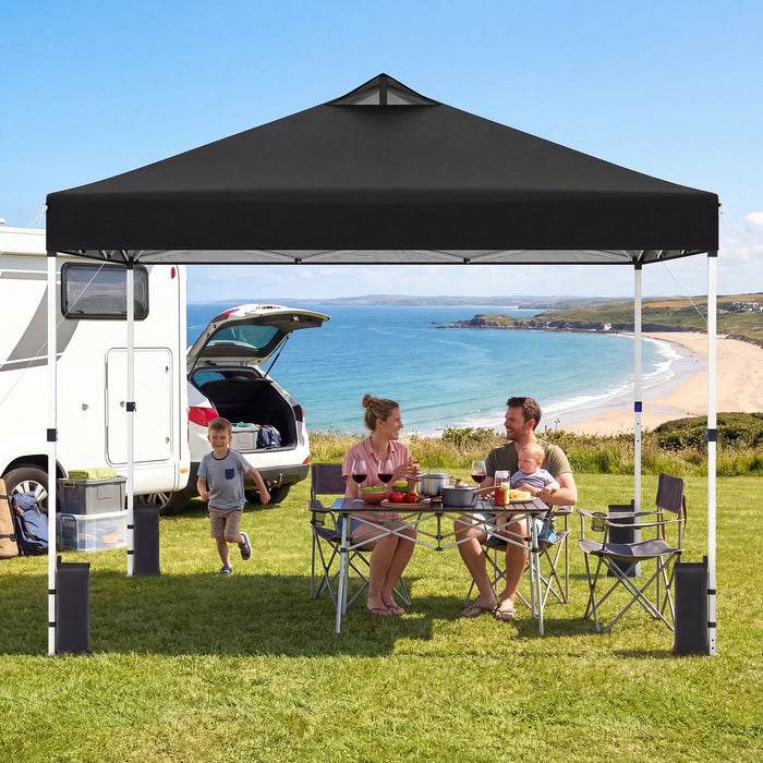 300 x 300 cm Pop up Canopy Tent 1 Person Easy Setup Gazebo Shelter with 1 Button Push-