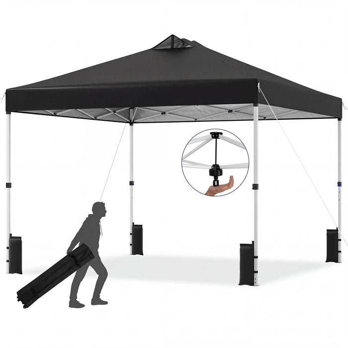 300 x 300 cm Pop up Canopy Tent 1 Person Easy Setup Gazebo Shelter with 1 Button Push-