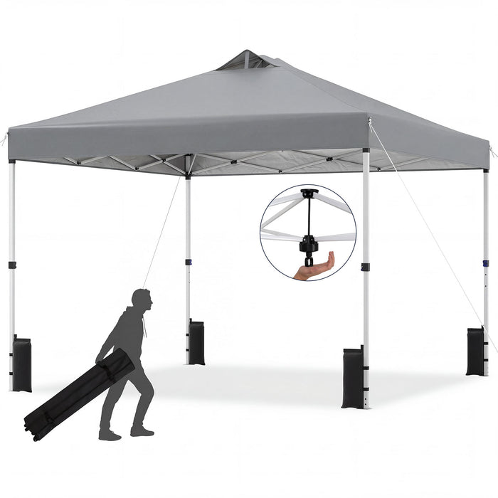 300 x 300 cm Pop up Canopy Tent 1 Person Easy Setup Gazebo Shelter with 1 Button Push-