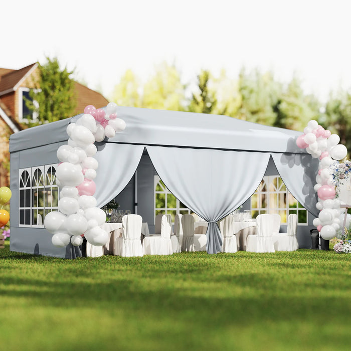 300 x 600 cm Pop up Canopy Tent with 6 Sidewalls and Wheeled Bag-