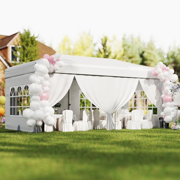 300 x 600 cm Pop up Canopy Tent with 6 Sidewalls and Wheeled Bag-