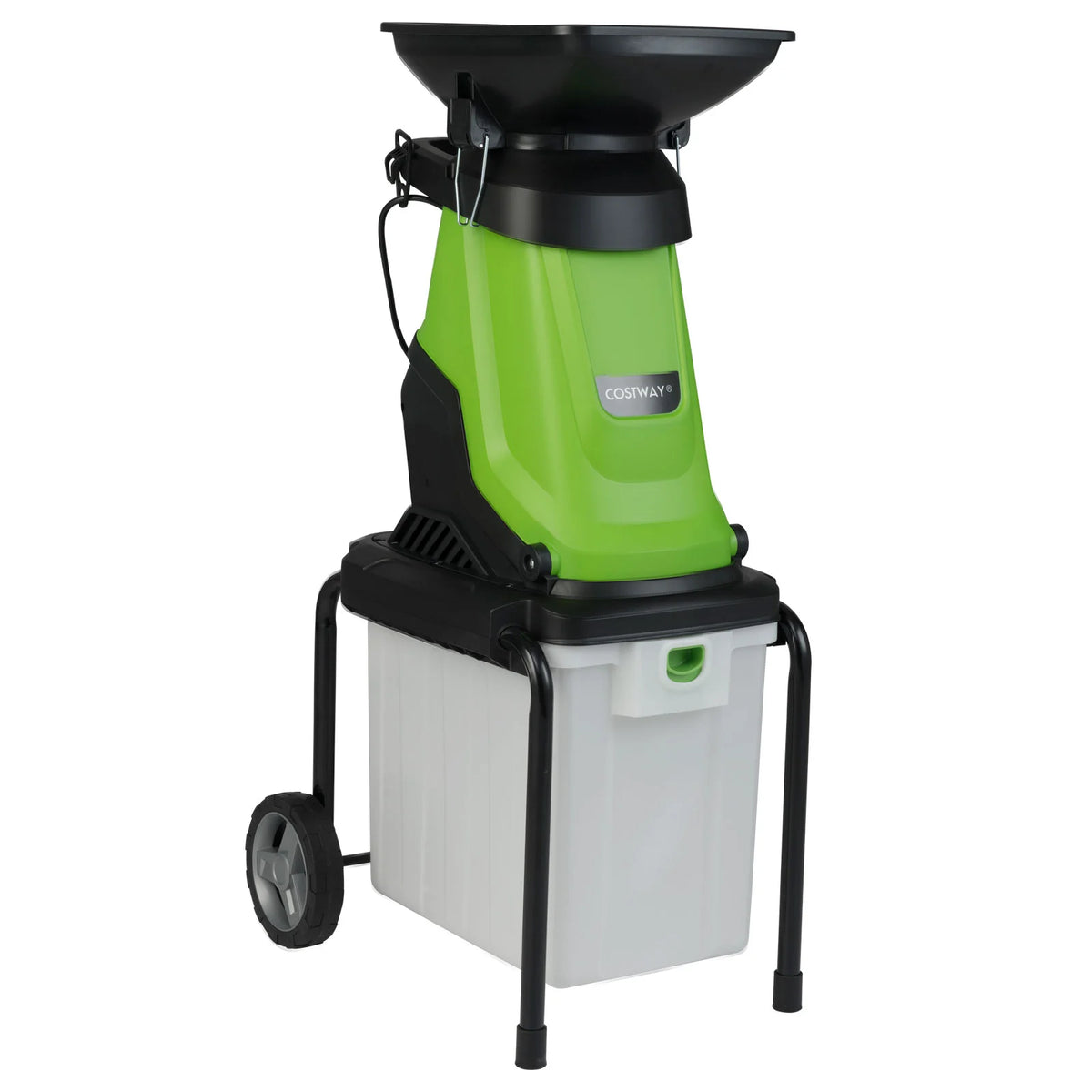 3000 W Electric Wood Chipper with 50 L Collection Bin and Wheels-