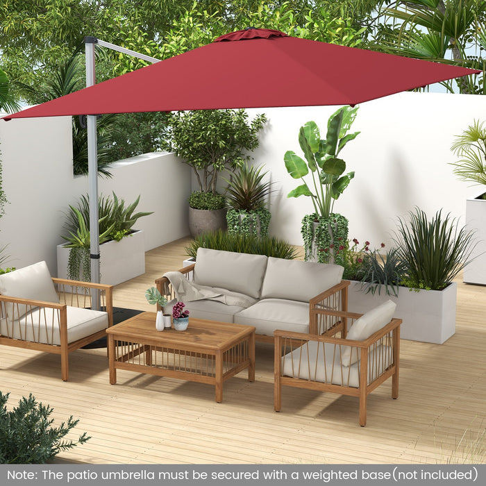 300cm Patio Cantilever Umbrella with 360° Rotation and Adjustable Tilt-