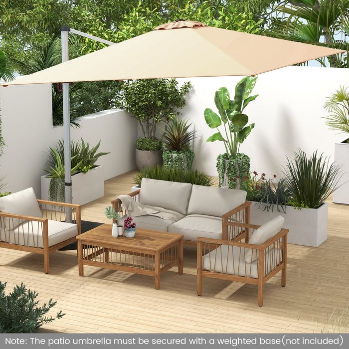 300cm Patio Cantilever Umbrella with 360° Rotation and Adjustable Tilt-