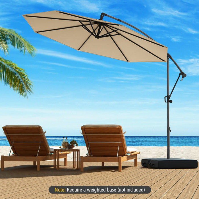 300 cm Offset Hanging Umbrella with Base-