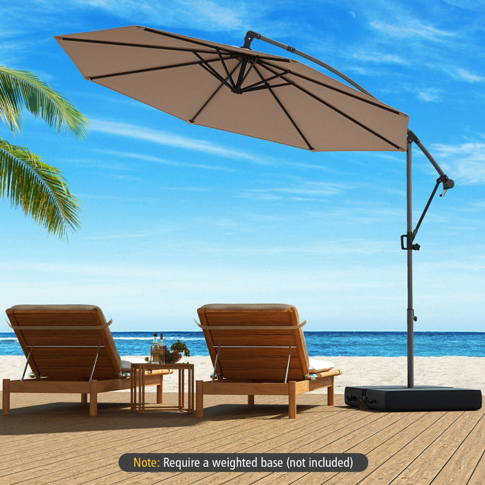 300 cm Offset Hanging Umbrella with Base-