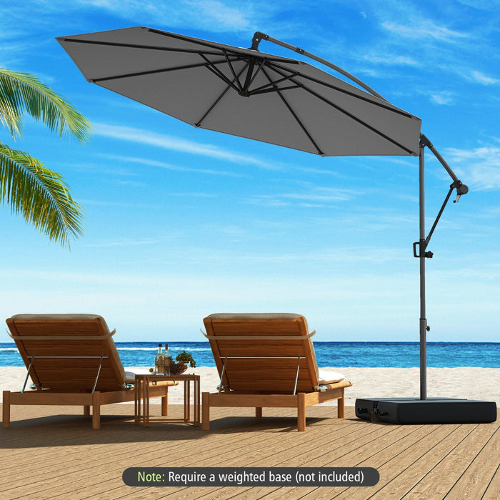 300 cm Offset Hanging Umbrella with Base-