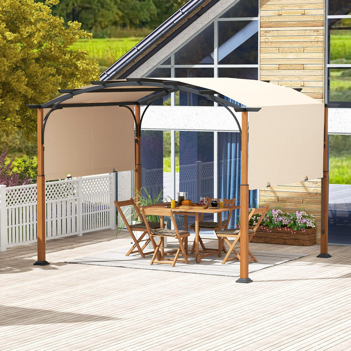 300 x 360 cm Retractable Pergola Arched Patio Pergola with Sun Shade Canopy-