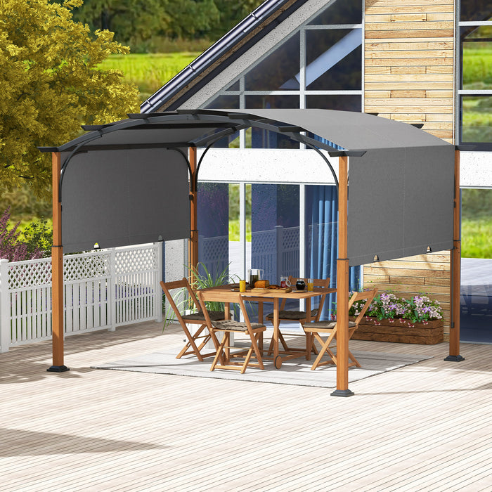 300 x 360 cm Retractable Pergola Arched Patio Pergola with Sun Shade Canopy-