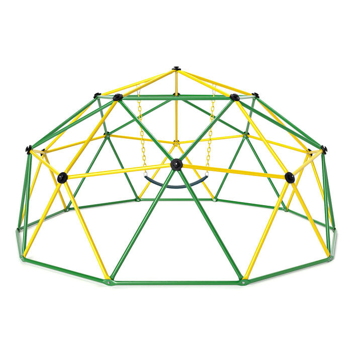 Kids Climbing Dome with Swing Jungle Gym Monkey Bar Playground Set-