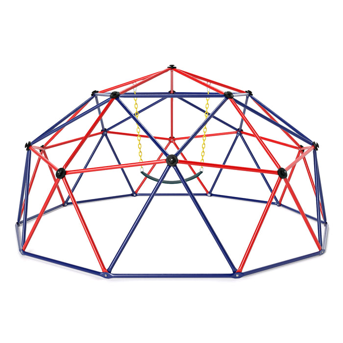 Kids Climbing Dome with Swing Jungle Gym Monkey Bar Playground Set-