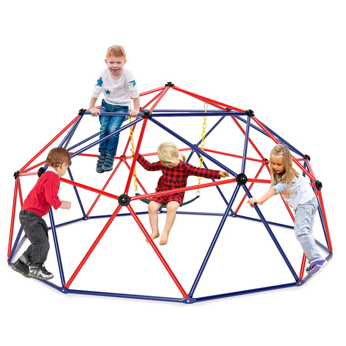Kids Climbing Dome with Swing Jungle Gym Monkey Bar Playground Set-