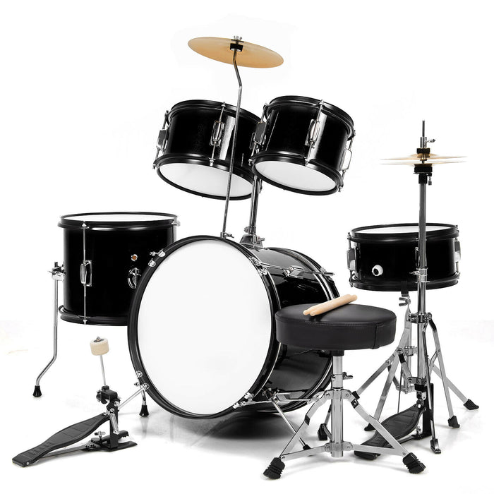 Drum Kit with Thick Drum Skin and Cushioned Stool for Kids-