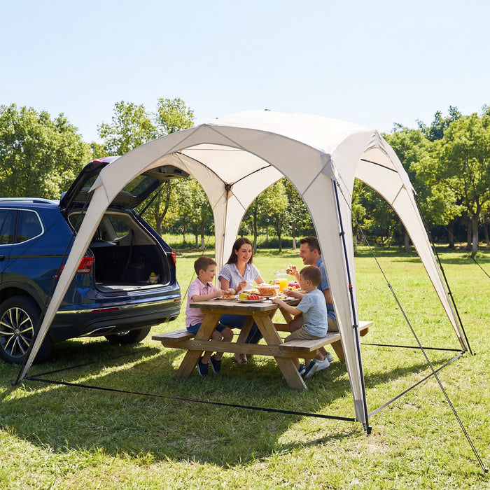310 x 310 cm Pop up Camping Tent with Silver-coated Oxford Fabric-