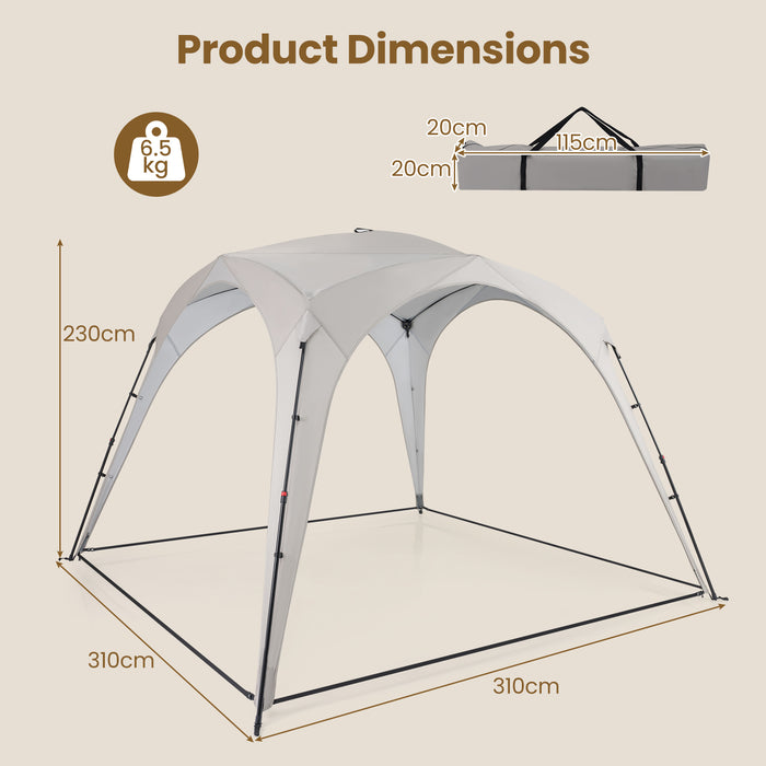 310 x 310 cm Pop up Camping Tent with Silver-coated Oxford Fabric-