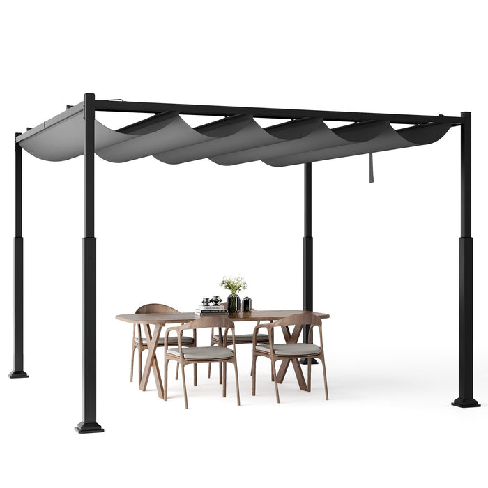 310 x 310 cm Outdoor Pergola with Retractable Canopy-