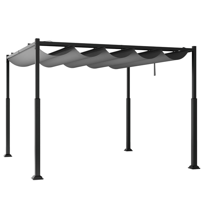 310 x 310 cm Outdoor Pergola with Retractable Canopy-