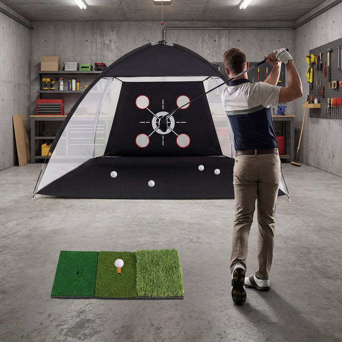 314 x 199 CM Golf Practice Net with Foldable Tri-