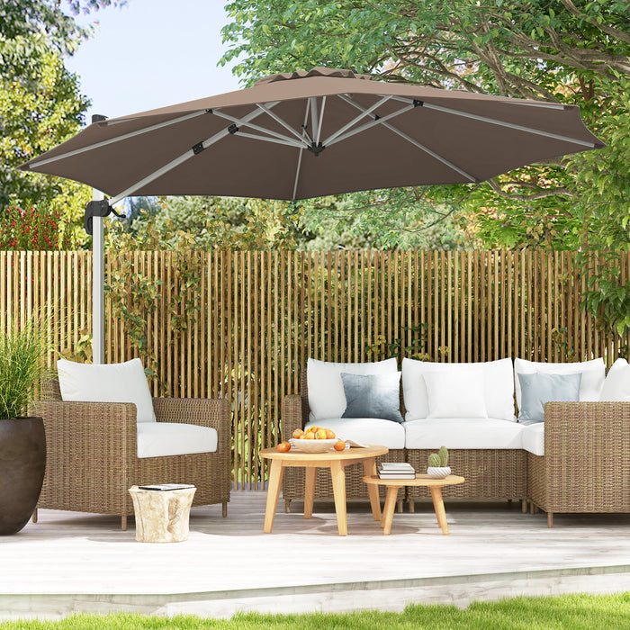 325 cm Outdoor Patio Umbrella with 360° Rotation-