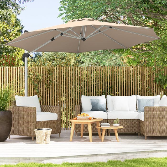 325 cm Outdoor Patio Umbrella with 360° Rotation-
