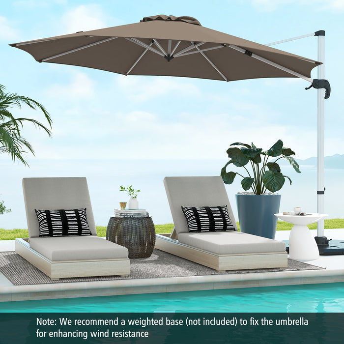 325 cm Outdoor Patio Umbrella with 360° Rotation-