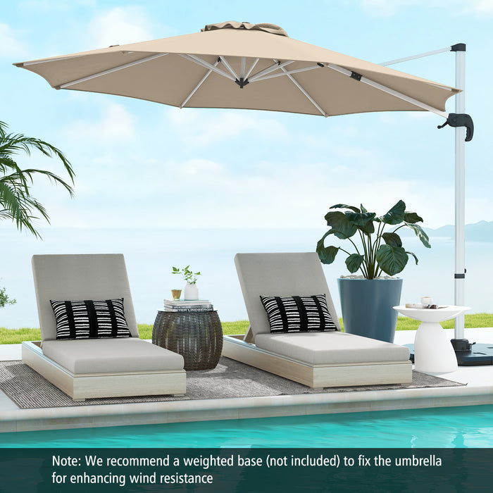 325 cm Outdoor Patio Umbrella with 360° Rotation-