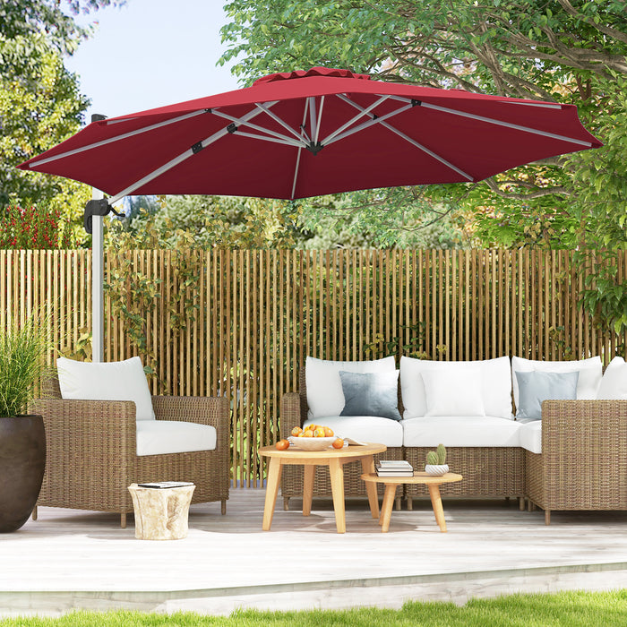325 cm Outdoor Patio Umbrella with 360° Rotation-