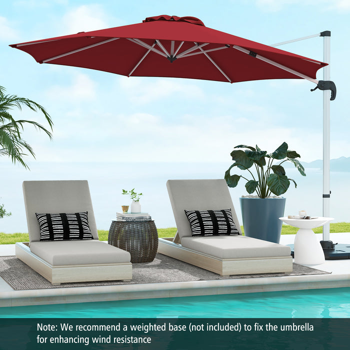 325 cm Outdoor Patio Umbrella with 360° Rotation-
