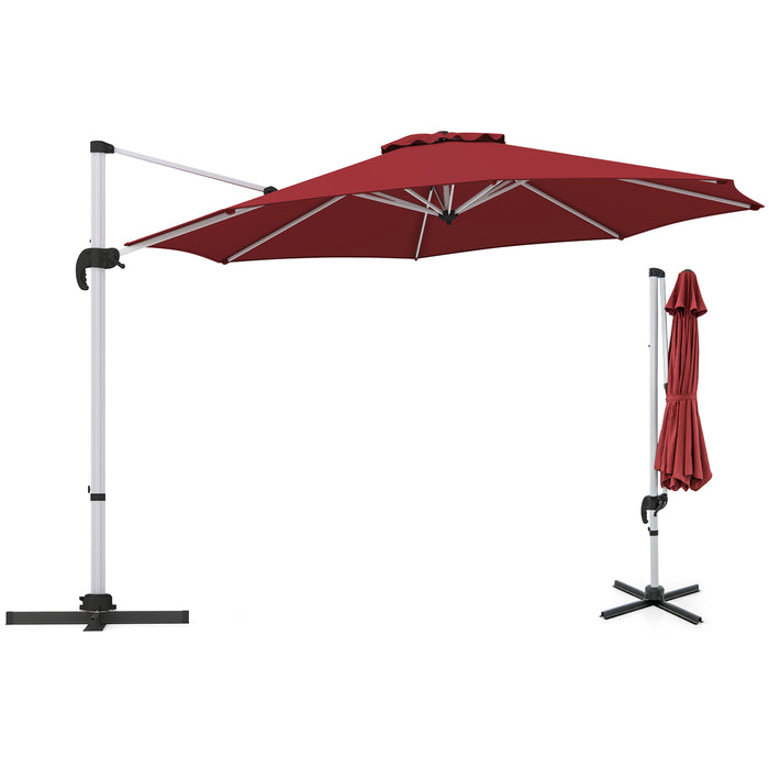 325 cm Outdoor Patio Umbrella with 360° Rotation-