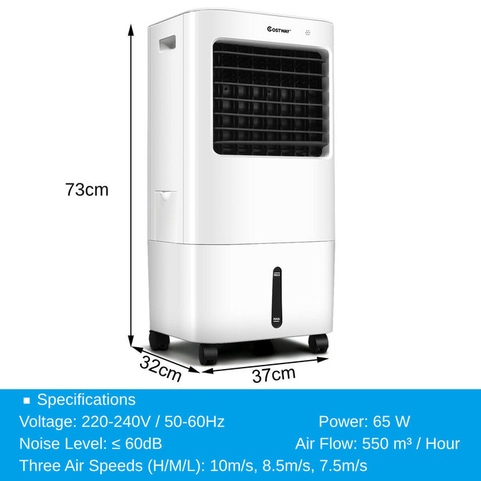3-in-1 Evaporative Air Cooler Model - Air Cooling and Humidifying Device with Remote Control - Perfect Solution for Hot, Dry Weather Conditions