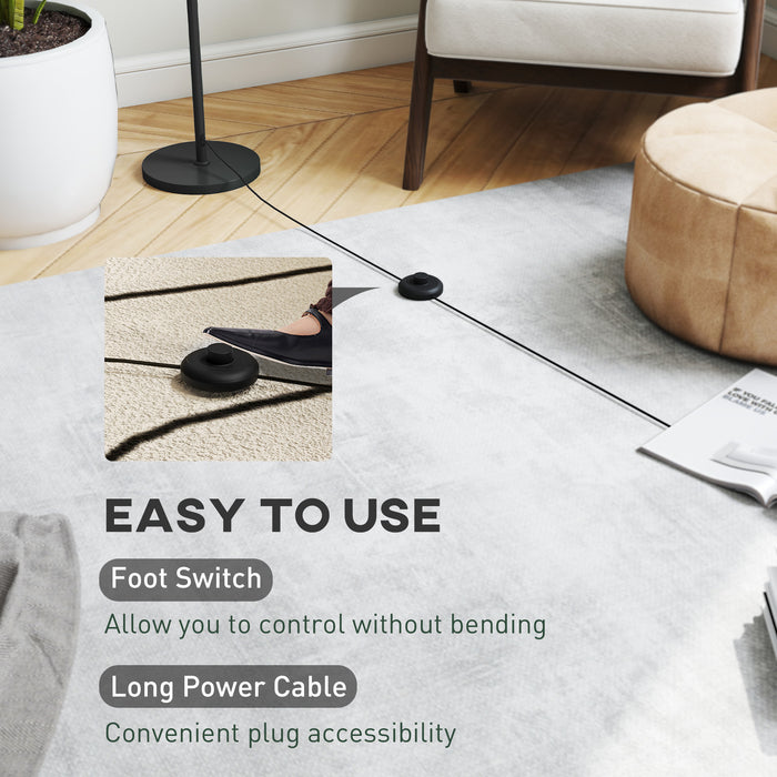 HOMCOM Flower Floor Lamp for Living Room, 3D Printed Modern Standing Lamp with Rose Shade, 3 Colour Temperature & Foot Switch, Minimalist Tall Pole Lampshade for Bedroom, Office, White