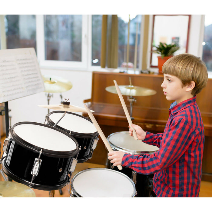 Drum Kit with Thick Drum Skin and Cushioned Stool for Kids-