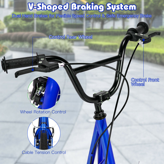 Children's Urban Scooter with Dual Hand Brakes and Adjustable Handlebar-