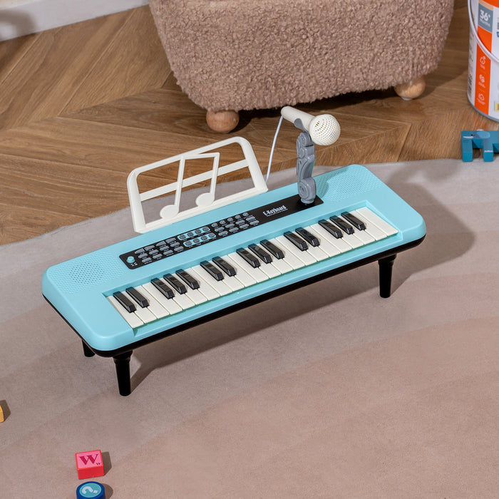 37 Keys Kids Portable Piano Keyboard with Microphone and Music Stand-
