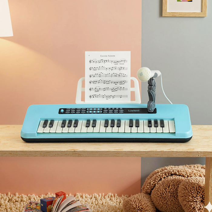 37 Keys Kids Portable Piano Keyboard with Microphone and Music Stand-